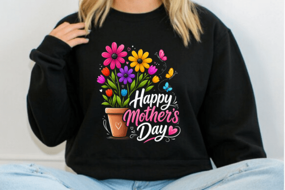Download Happy Mothers Day Flower Pot Shirt PNG - Mother Collection