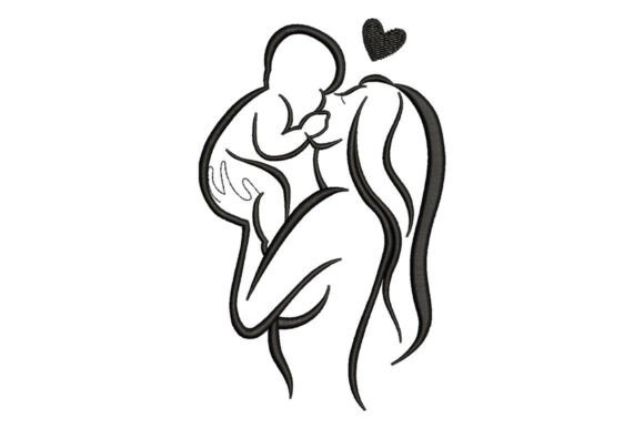 Download Mother and Baby Love Embroidery - Love embroidery Collection