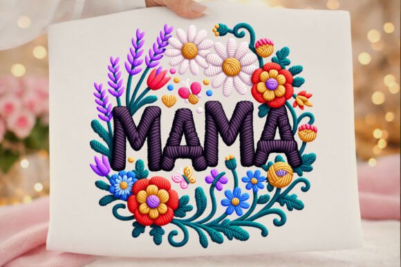 Download Floral Mama Yarn Embroidery Mother's Day - Mother Collection