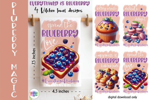 Download Blueberry Kitchen Towels Designs, Baking - Towels Collection
