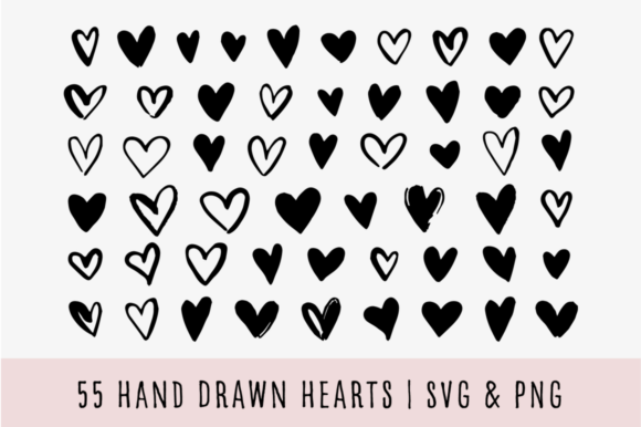 Download Hand Drawn Doodle Hearts Svg - Premium Resources
