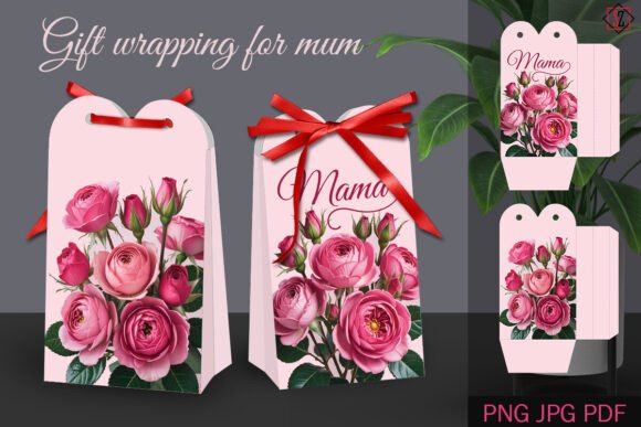 Download Gift Bag with Roses for Mum / Paper Craf - Rose Collection