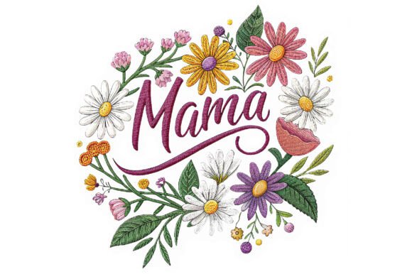 Download Mama Flower Embroidery, Mother's Day - Mother Collection