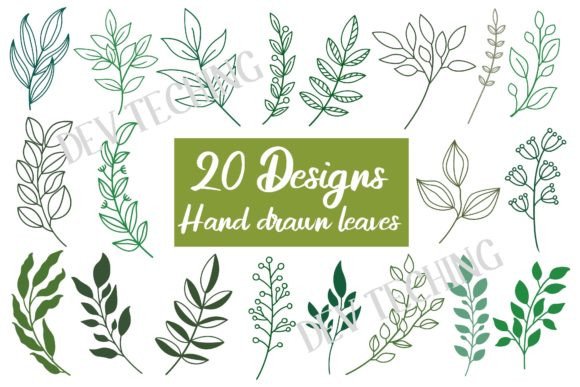 Download Hand Drawn Leaves Svg Bundle - Premium Resources