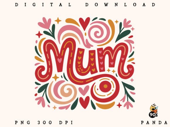 Download Brushstroke Mum, Hand Drawn Mum Design - Hand Collection