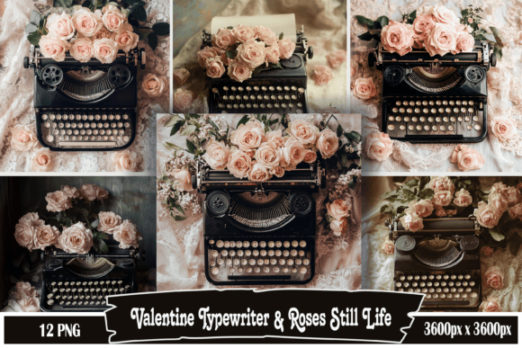 Download Valentine Typewriter &amp; Roses Still Life - Still life Collection