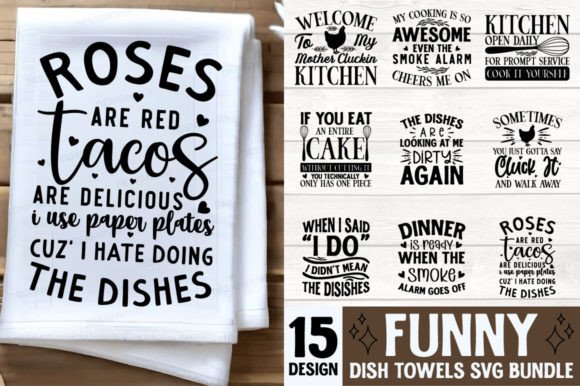 Download Funny Dish Towels SVG Bundle - Towels Collection