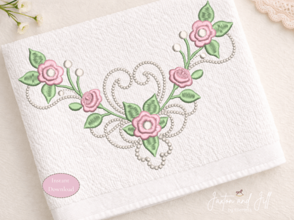 Download Rose Neckline Machine Embroidery Design - Rose Collection