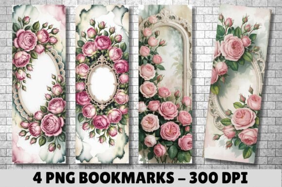Download Elegant Roses and Lace Frame Bookmarks - Rose Collection