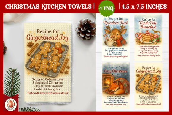 Download Christmas Recipe Kitchen Towels - Towels Collection