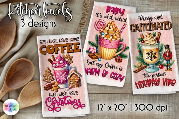Download Christmas Coffee Kitchen Towels, Quotes - Towels Collection