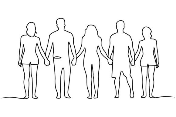 Download Young People Standing and Holding Hands - Hand Collection