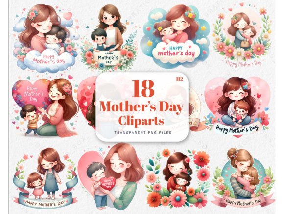 Download Cute Happy Mother's Day PNG Clipart Set - Mother Collection