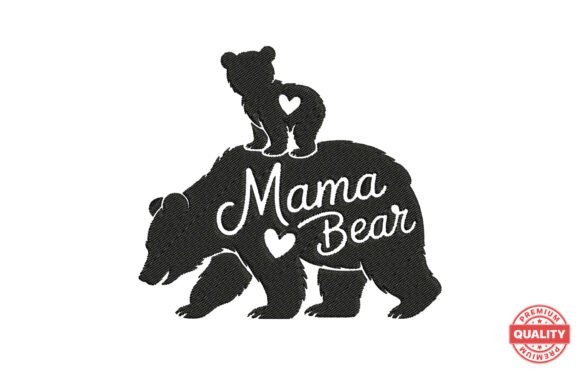 Download Mother and Baby Bear Embroidery Design - Mother Collection