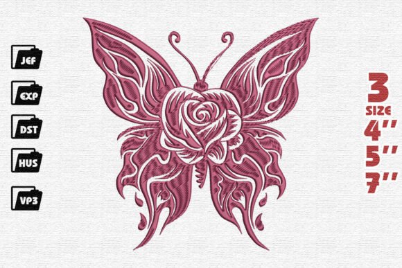 Download Rose Butterfly Embroidery - Rose Collection